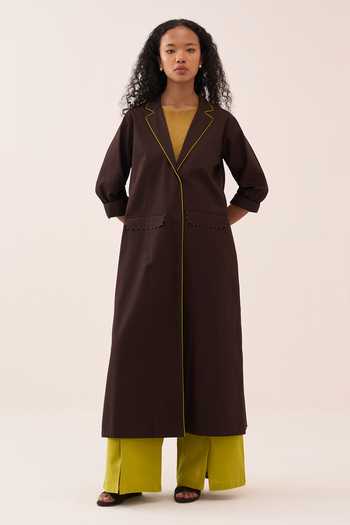 Three Splash Back Pleat Long Jacket 