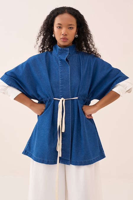 Three Denim Overlay Boxy Jacket 