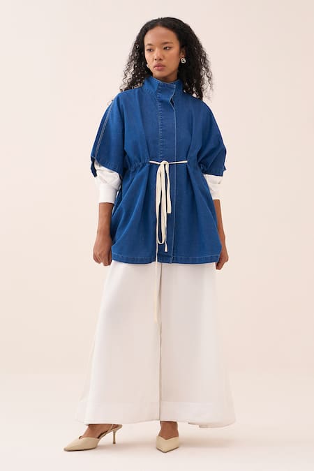 Three Denim Overlay Boxy Jacket 