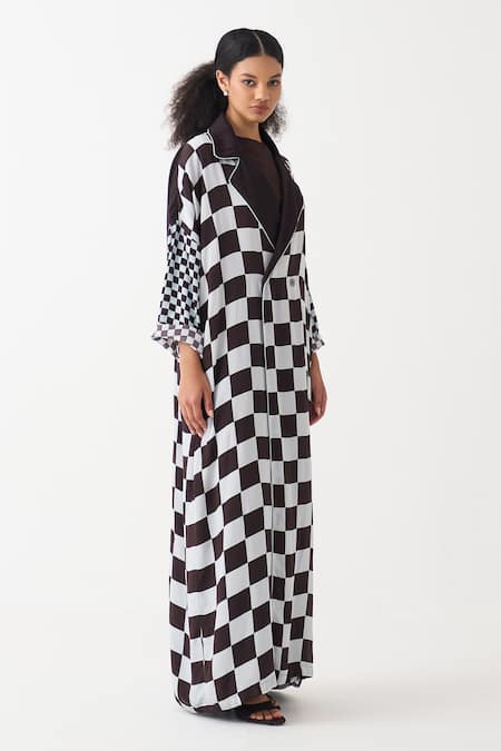 Three Checkered Long Jacket 