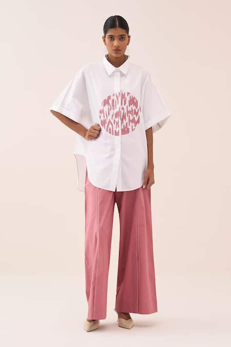 Three Circle Embroidered Shirt & Pant Set 
