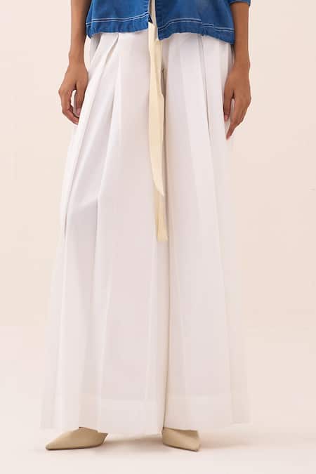 Three Blue Denim, Cotton, Poplin Top And Pant Set Online at Aza Fashions Three_Blue Denim, Cotton, Poplin Top And Pant Set _Online_at_Aza_Fashions