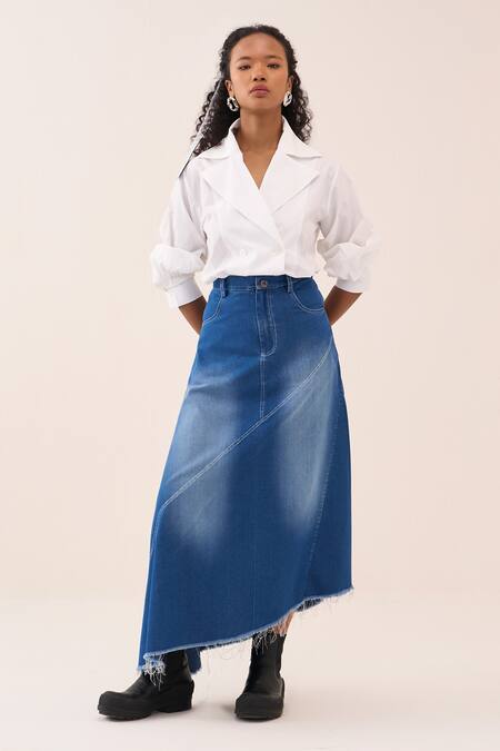 Three Denim Skirt & Shirt Set 