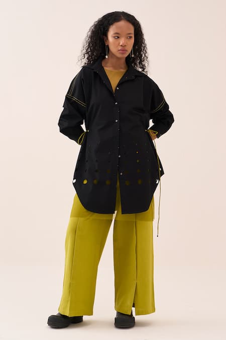 Three Cutout Shirt Pant Set 