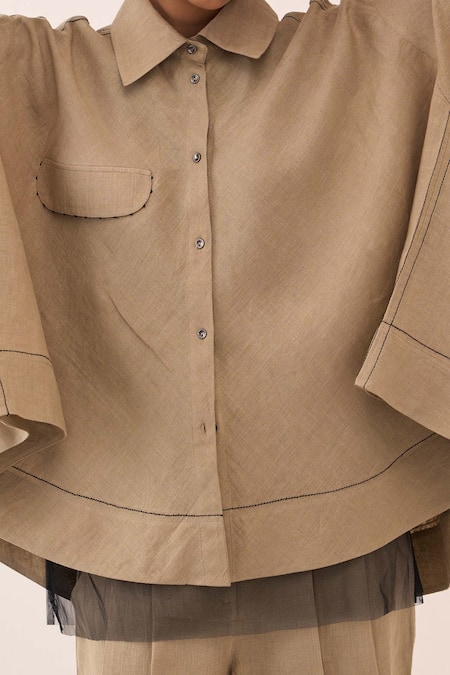 Three Linen Shirt And Pant Set Online at Aza Fashions Three_Linen Shirt And Pant Set _Online_at_Aza_Fashions