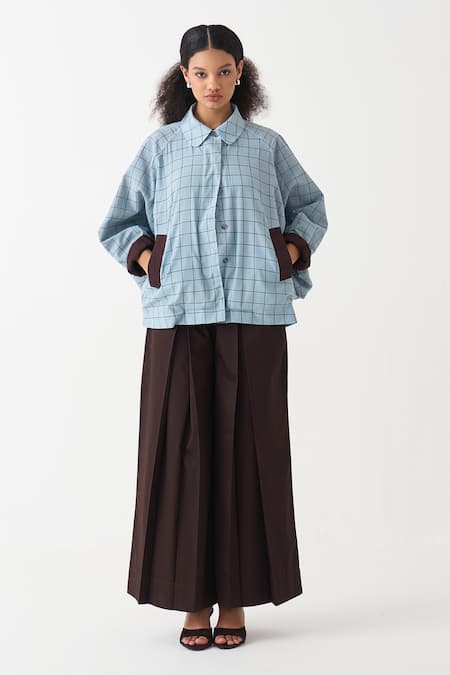 Three Handwoven Checked Cotton Jacket & Pant Set 