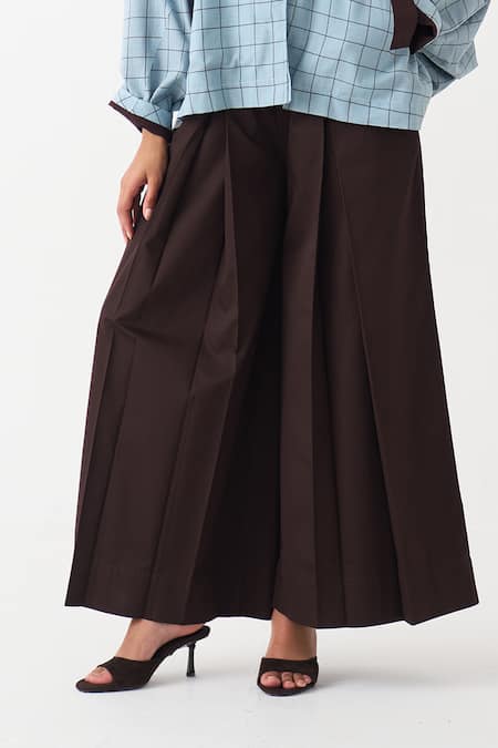 Three_Blue Cotton Handwoven Checked Jacket And Pant Set _Online_at_Aza_Fashions