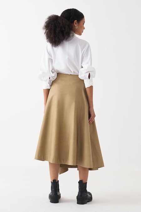 Three Cotton Poplin Gabardine Shirt & Skirt Set 