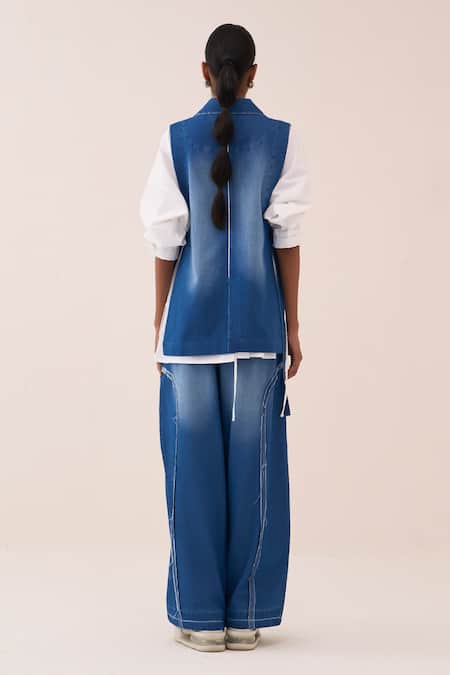Three Denim Circle Waistcoat 