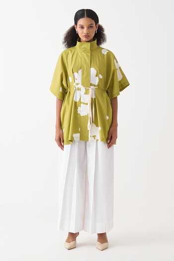 Buy_Three_Ivory Cotton, Poplin Floral Jacket 