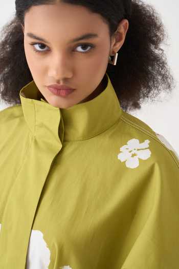 Shop_Three_Ivory Cotton, Poplin Floral Jacket 