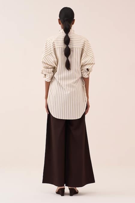 Three Striped Cotton Poplin Shirt 