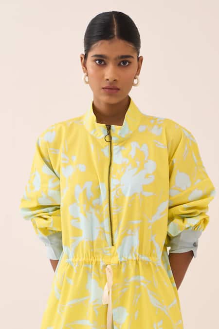 Buy_Three_Blue Cotton, Poplin Floral Print Kurta _Online_at_Aza_Fashions