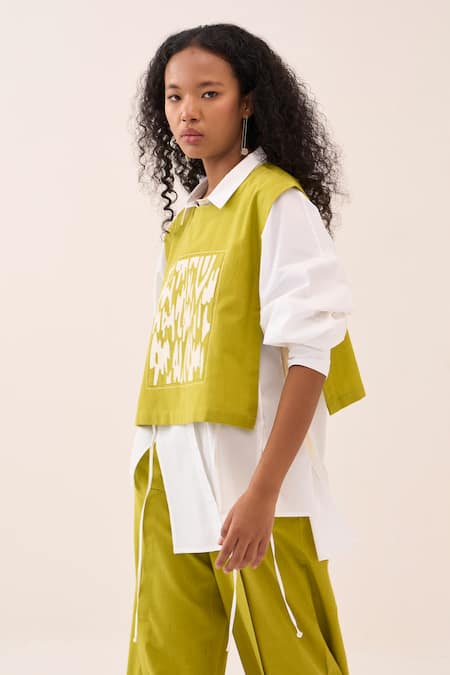 Buy_Three_White Cotton Embroidery Handwoven Shirt _Online_at_Aza_Fashions