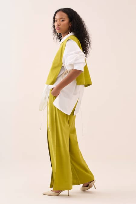 Shop_Three_White Cotton Embroidery Handwoven Shirt _Online_at_Aza_Fashions