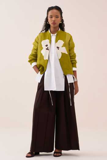 Buy_Three_White Cotton, Poplin Collared Panelled Shirt _Online_at_Aza_Fashions