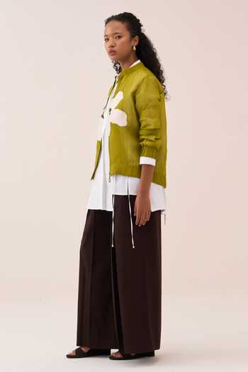 Shop_Three_White Cotton, Poplin Collared Panelled Shirt _Online_at_Aza_Fashions