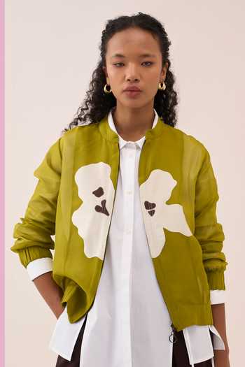 Buy_Three_White Cotton, Poplin Collared Panelled Shirt 