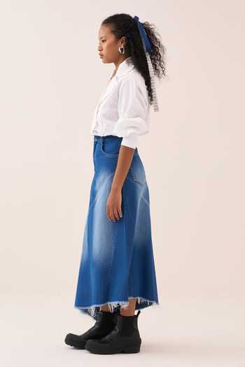 Buy_Three_White Cotton, Poplin Notched Neck Shirt 