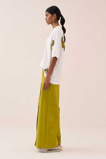 Buy_Three_White Cotton, Jersey Tassels Round Neck T-shirt _Online_at_Aza_Fashions