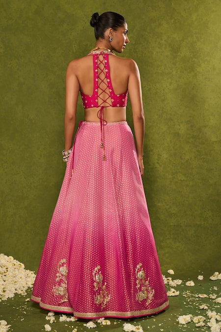 Chamee & Palak Inara Floral Motif & Ombre Lehenga Set 
