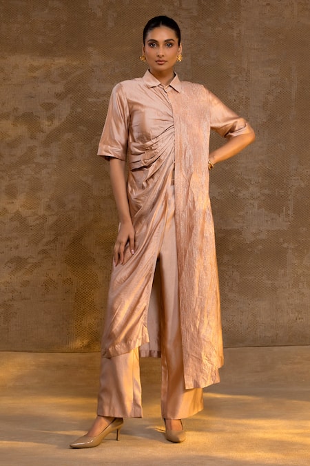 Eeda Asymmetric Tunic & Pant Set 