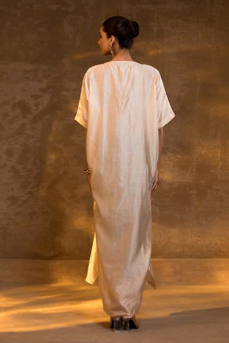 Eeda Chiniya Silk Crushed Kaftan 
