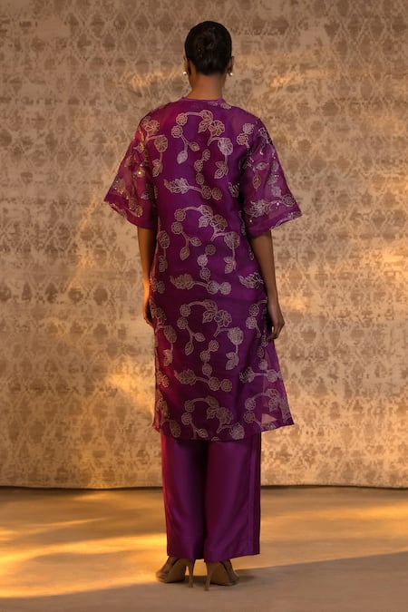 Eeda Floral Pattern Kurta & Pant Set 