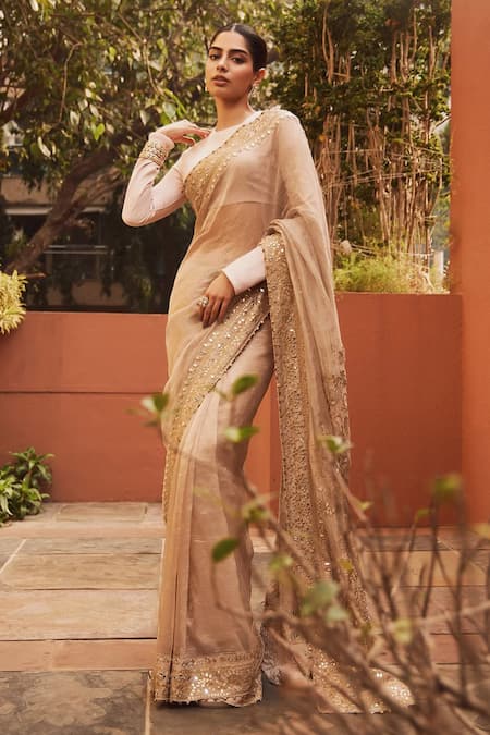 Itrh Gaja Kavya Embroidered Saree With Blouse 