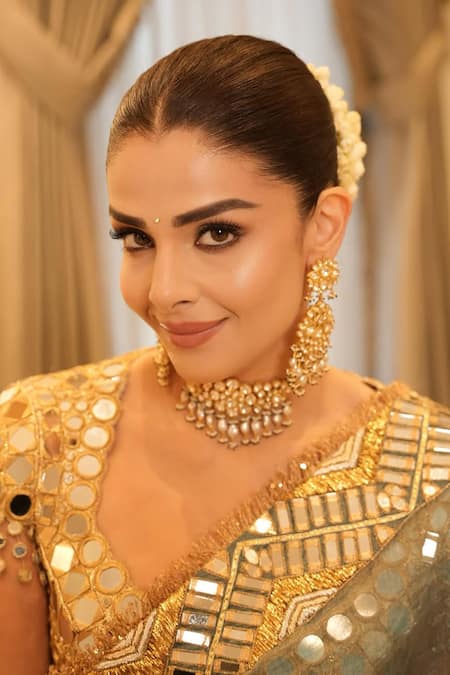 Itrh Green Chanderi Silk, Tissue, Lampi Sheesh Neel Saree With Embellished Blouse Online at Aza Fashions Itrh_Green Chanderi Silk, Tissue, Lampi Sheesh Neel Saree With Embellished Blouse _Online_at_Aza_Fashions