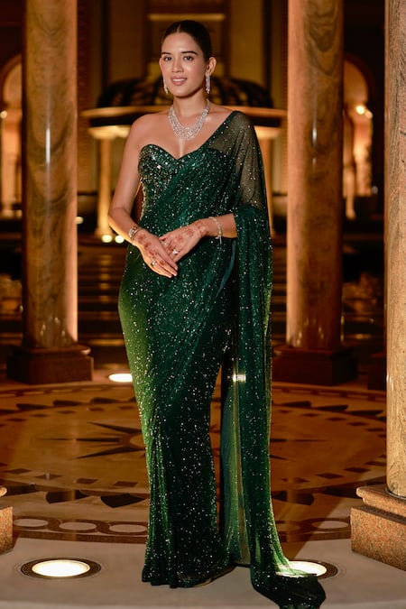 Itrh Nour Corset Pre-Draped Saree With Embellished Blouse 