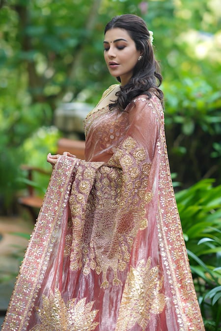 Itrh Mayur Shilp Embroidered Saree With Blouse 