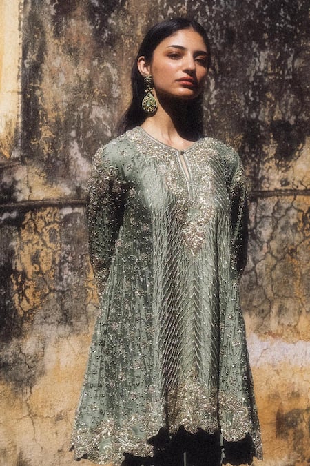 Jayanti Reddy Nebula Sequined Kurta & Dhoti Pant Set 