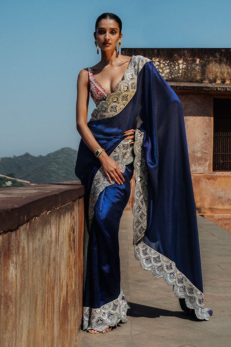 Jayanti Reddy Aira Zardozi Silk Saree & Blouse Set 