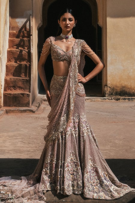 Jayanti Reddy Tonal Embroidered Lehenga Set 