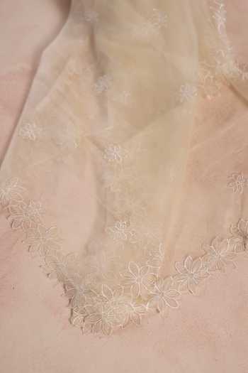 Shop_Begum_Ivory Organza, Silk Embroidery, Sequins V-neck Sareena Kurta Set 