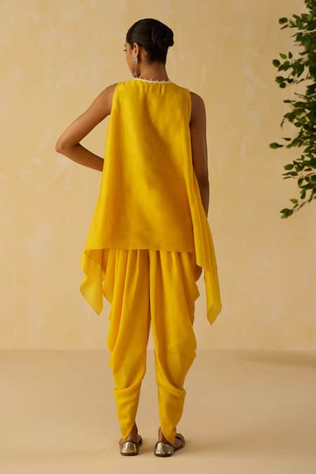 Shikha Mehta Isla Butti Work Top & Cowl Pant Set 