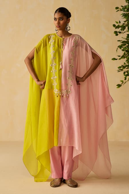 Shikha Mehta Faiza Dual Tone Kaftan Set 