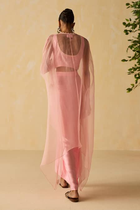 Shikha Mehta Dhrishvi Dori Embroidered Silk Organza Cape Kurta Set 