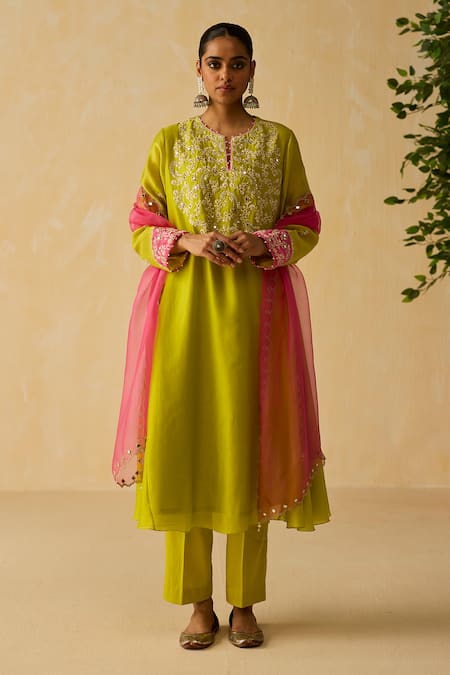 Shikha Mehta Fatima Dori Hand Embroidered Kurta Set 