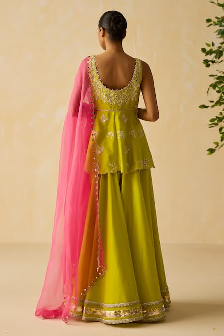 Shikha Mehta Samreen Hand Embroidered Kurta Sharara Set 