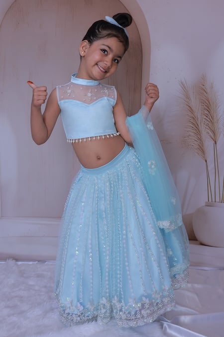 Little Loom Stone And Pearl Embroidered Lehenga Set 