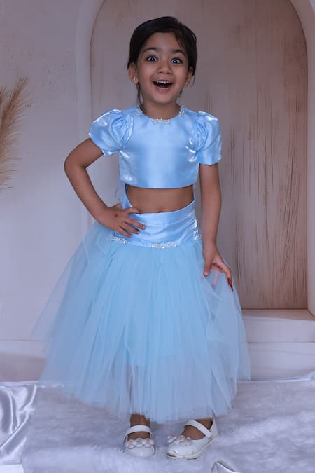 Little Loom Pearl Embroidery Top & Skirt Set 