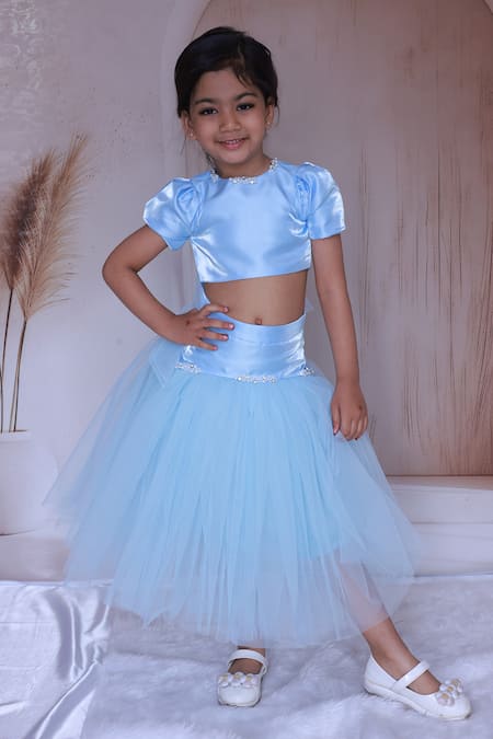 Little Loom Pearl Embroidery Top & Skirt Set 