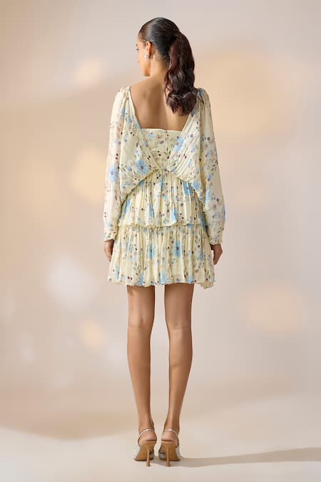 Ewoke Floral Print Layered Ruffle Dress 