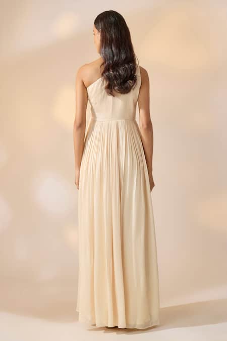 Ewoke One-Shoulder Hand Embroidered Dress 
