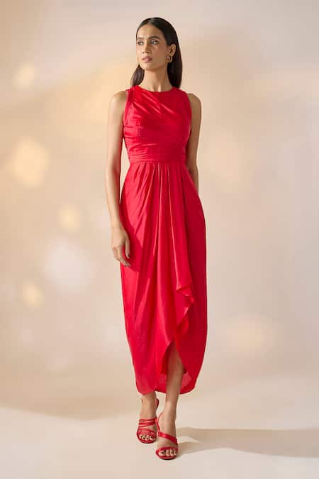 Ewoke Asymmetric Draped Dress 