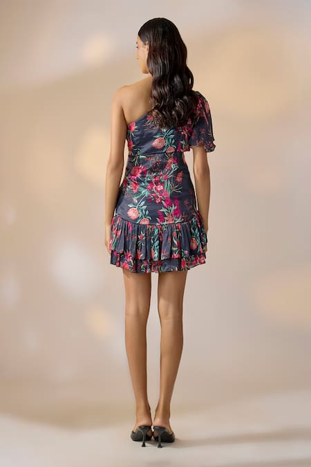 Ewoke Floral Print Short Dress 