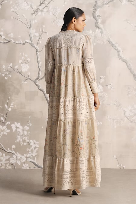 Kaveri Walk In The Clouds Linen Abaya & Dress Set 