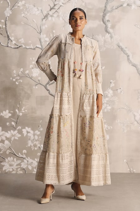 Kaveri Walk In The Clouds Linen Abaya & Dress Set 